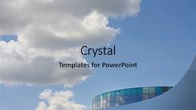  Presentation with modern building - PPT theme with modern-building-with-the-sky background and a light blue colored foreground