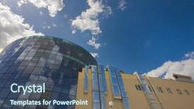  Presentation with modern building - PPT theme consisting of modern-building-with-the-sky background and a ocean colored foreground