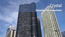  Presentation with high rise building - Colorful slide set enhanced with pink - close up shot of zinnia backdrop and a gold colored foreground