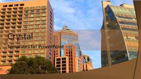  Presentation with tall buildings - Slide deck featuring modern buildings in bangalore downtown background and a coral colored foreground