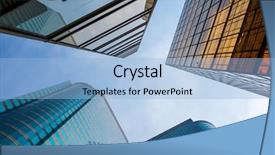  Presentation with commercial - Presentation design having modern buildings in commercial area background and a light blue colored foreground