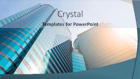  Presentation with commercial - Colorful presentation design enhanced with modern buildings in commercial area backdrop and a light blue colored foreground