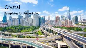  Presentation with shanghai - Beautiful slides featuring modern buildings in shanghai backdrop and a light blue colored foreground