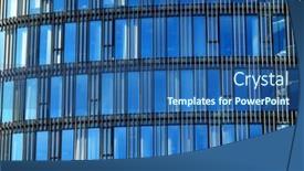  Presentation with glass - PPT theme having modern-business-center background and a ocean colored foreground