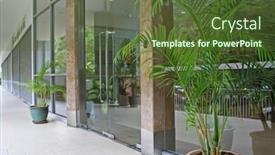  Presentation with marble - Presentation theme having modern-business-entrance-glass-marble background and a  colored foreground