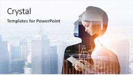  Presentation with lifestyle - Beautiful theme featuring modern business lifestyle mixed media backdrop and a sky blue colored foreground