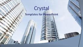  Presentation with modern building - Slides having modern business office building background and a sky blue colored foreground