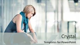  Presentation with college-campus - Beautiful slide set featuring modern business simple - pretty young female student backdrop and a light gray colored foreground