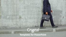  Presentation with walking - Slides consisting of modern businessman with briefcase walking background and a gray colored foreground