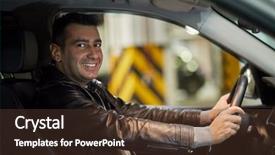  Presentation with car parking - Cool new PPT theme with modern car at underground parking backdrop and a  colored foreground