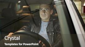  Presentation with car seat - Cool new presentation with modern car at underground parking backdrop and a tawny brown colored foreground