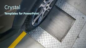  Presentation with garage car - PPT theme with modern-car-being-inspected background and a tawny brown colored foreground