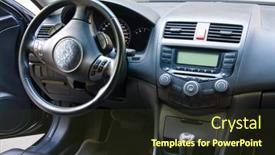 Presentation with car - PPT layouts having modern-car-dashboard-and-front background and a  colored foreground