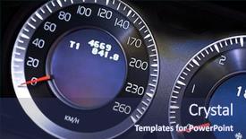  Presentation with modern automotive - Beautiful PPT theme featuring automotive free - modern car dashboard close-up view backdrop and a ocean colored foreground