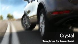  Presentation with driving road - Audience pleasing presentation theme consisting of modern car driving on road backdrop and a black colored foreground