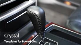  Presentation with parking system - PPT theme enhanced with modern car interior background and a dark gray colored foreground