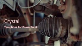  Presentation with suspension - PPT layouts consisting of modern-car-suspension-detailed-view and a  colored foreground