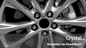  Presentation with wheel - PPT theme consisting of auto profile - modern car wheel closeup background and a dark gray colored foreground