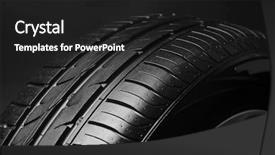  Presentation with auto - Slides featuring auto profile - modern car wheel closeup background and a dark gray colored foreground