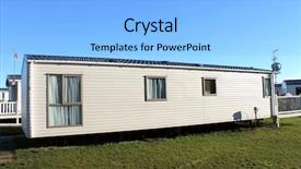  Presentation with trailer park - Theme having modern caravan in trailer park background and a  colored foreground