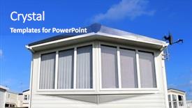  Presentation with trailer park - Colorful PPT layouts enhanced with modern caravan in trailer park backdrop and a  colored foreground