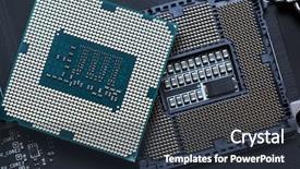  Presentation with motherboard - Amazing slides having modern central processor unit on motherboard backdrop and a tawny brown colored foreground