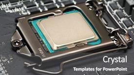  Presentation with motherboard - Beautiful theme featuring modern central processor unit backdrop and a dark gray colored foreground