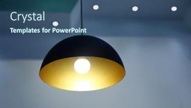  Presentation with light hanging - Slides featuring modern-chandelier-hanging-on-wall background and a ocean colored foreground