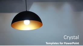  Presentation with light hanging - Presentation theme having modern-chandelier-hanging-on-wall background and a mint green colored foreground