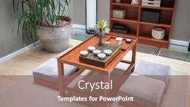  Presentation with modern chinese - Slides featuring modern-chinese-tradition-tea-room background and a violet colored foreground