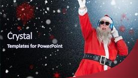  Presentation with christmas black kids - Presentation having modern christians - dj santa claus mixing up background and a wine colored foreground