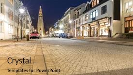  Presentation with merger sunset - PPT theme enhanced with modern christians - hallgrimskirkja cathedral reykjavik iceland background and a coral colored foreground