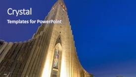  Presentation with iceland - Beautiful presentation theme featuring modern christians - hallgrimskirkja cathedral reykjavik iceland backdrop and a  colored foreground