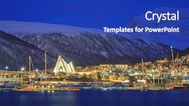  Presentation with landscape delight - Presentation theme consisting of modern christians - landscape of tromso cityscape background and a royal blue colored foreground
