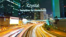  Presentation with street lights - Beautiful slides featuring modern city at night backdrop and a ocean colored foreground