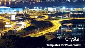  Presentation with hongkong - Slide deck having modern city night in hongkong background and a black colored foreground