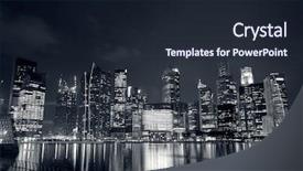  Presentation with skyline - Cool new slides with portrait of beauty model with healthy skin backdrop and a coral colored foreground