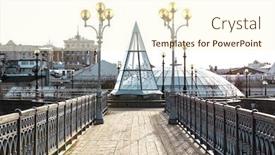  Presentation with cityscape - PPT theme consisting of modern-cityscape-on-sunny-day background and a cream colored foreground