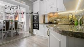  Presentation with old fashioned luxury and classic - Beautiful slide deck featuring modern-classic-luxury-white-kitchen backdrop and a light gray colored foreground