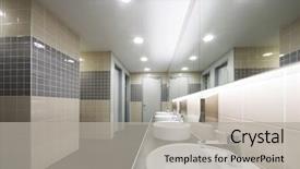  Presentation with clean - Amazing PPT theme having modern clean toilet decorated backdrop and a light gray colored foreground