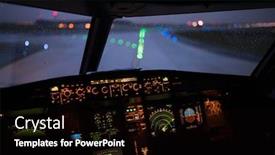  Presentation with cockpit - Presentation theme enhanced with modern-cockpit-a-commercial-airliner background and a black colored foreground