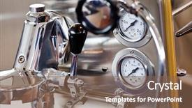  Presentation with machine - Amazing slides having modern coffee machine backdrop and a violet colored foreground