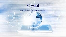  Presentation with high tech technology - Slide set consisting of modern communication technology concept background and a sky blue colored foreground