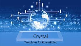  Presentation with mobile technology - Audience pleasing slide set consisting of modern communication technology concept backdrop and a teal colored foreground