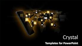  Presentation with mobile network - Beautiful slide set featuring modern communication technology mobile phone show the social network backdrop and a black colored foreground