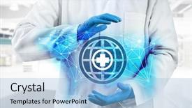  Presentation with modern medicine cardiology concept mixed - Beautiful slide deck featuring modern computer interface modern medical backdrop and a light blue colored foreground