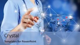  Presentation with medical concept - Cool new slide deck with modern computer interface modern medical backdrop and a light blue colored foreground