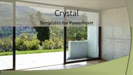 Presentation with house window - Cool new slides with modern concrete house with hardwood floor large window backdrop and a light gray colored foreground