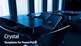  Presentation with conference - Amazing PPT theme having modern-conference-room-toned backdrop and a navy blue colored foreground