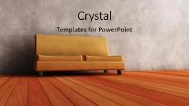  Presentation with interior - Colorful theme enhanced with modern couch in wooden interior backdrop and a mint green colored foreground